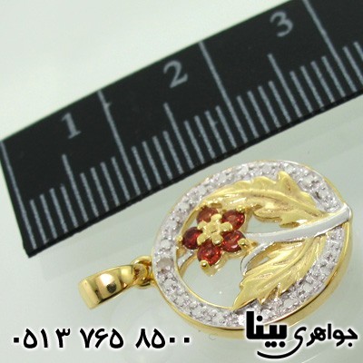 گردنبند یاقوت گارنت با الماس کوچک