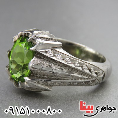 انگشتر زبرجد خوشرنگ ، فاخر و دست ساز مردانه _کد:26679