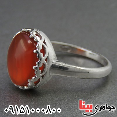 انگشتر عقیق یمنی زیبا و خاص زنانه موکل دار _کد:26714