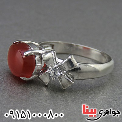 انگشتر عقیق یمنی خوشرنگ و شیک عالی زنانه _کد:26716