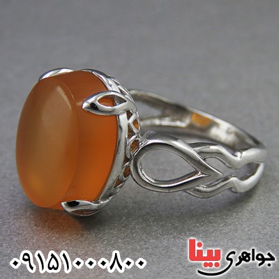 انگشتر عقیق شرف الشمس یمنی خوشرنگ و زیبا زنانه _کد:26718