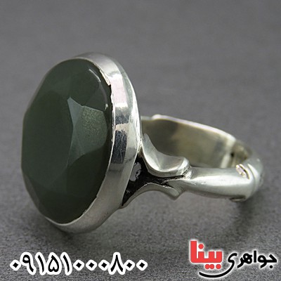 انگشتر یشم یمنی دست ساز حرز دار و تربت کربلا _کد:26723