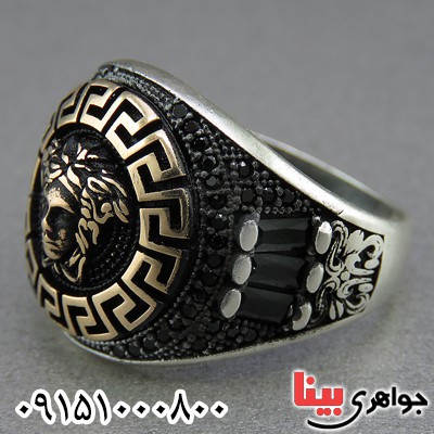 انگشتر نقره مردانه میکروستینگ ترک طرح ورساچه _کد:26727