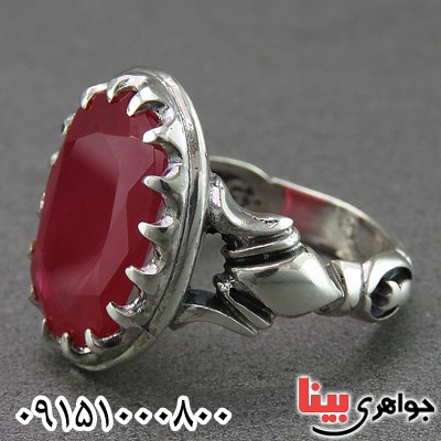 انگشتر یاقوت سرخ خوشرنگ مردانه بسیار زیبا _کد:26733