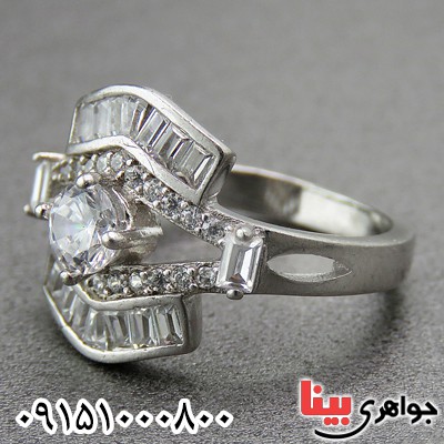 انگشتر نقره رودیوم زنانه مدل پرنس _کد:26746