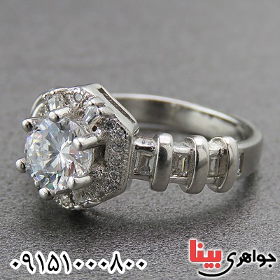 انگشتر نقره رودیوم خاص زنانه مدل پرنس _کد:26747