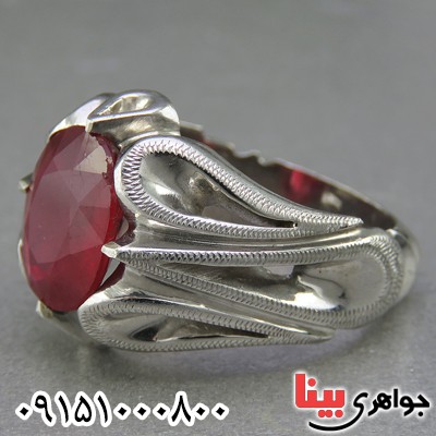 انگشتر یاقوت سرخ فاخر و دست ساز مردانه _کد:26761