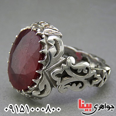 انگشتر یاقوت سرخ مردانه خوشرنگ و فاخر دست ساز _کد:26762
