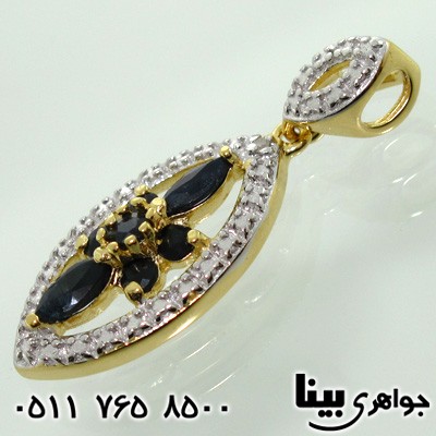 گردنبند یاقوت کبود با الماس کوچک
