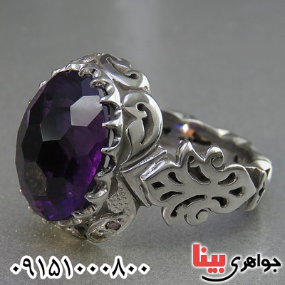 انگشتر آمتیست فاخر دست ساز مردانه بسیار عالی _کد:26780
