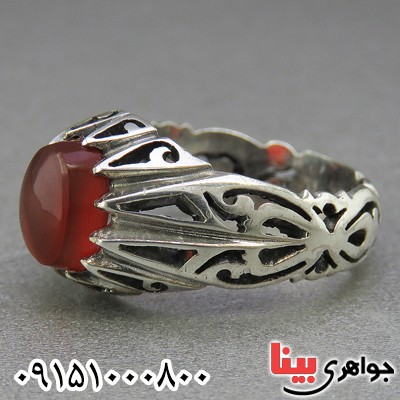 انگشتر عقیق یمنی مردانه خاص و خوشرنگ _کد:26784