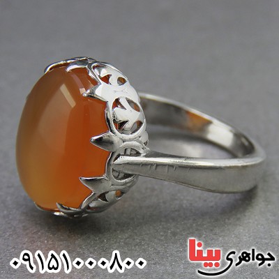 انگشتر عقیق شرف الشمس یمنی خاص و خوشرنگ زنانه _کد:26799