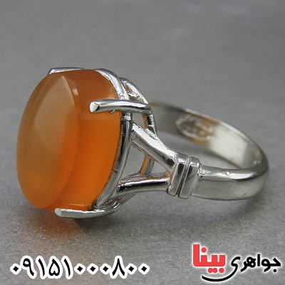انگشتر عقیق شرف الشمس یمنی موکل دار زنانه زیبا و خاص _کد:26816