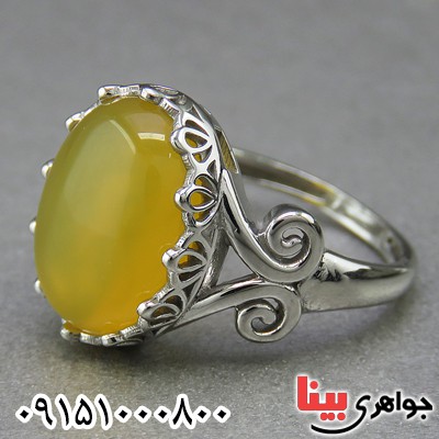 انگشتر عقیق شرف الشمس زنانه خوشرنگ و خاص _کد:26817