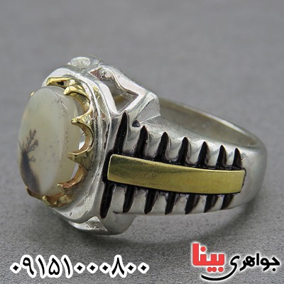 انگشتر عقیق شجری مردانه زیبا و عالی _کد:26834