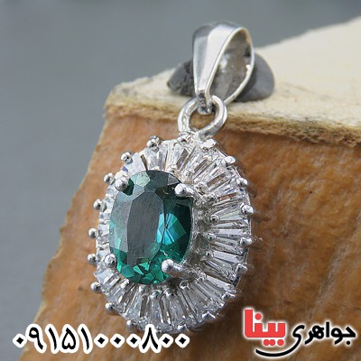 گردنبند توپاز سبز خوشرنگ و زیبای زنانه _کد:26870