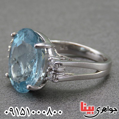 انگشتر توپاز خوشرنگ و خاص رودیوم زنانه _کد:26891