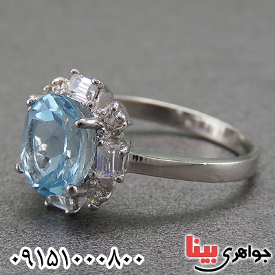 انگشتر توپاز خاص و شیک رودیوم _کد:26892