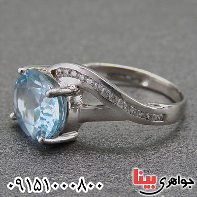 انگشتر توپاز خاص رودیوم زنانه _کد:26893