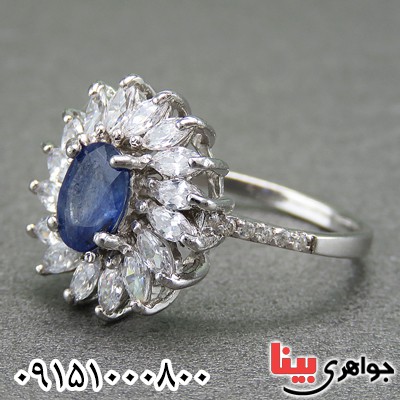 انگشتر یاقوت کبود رودیوم خوشرنگ و خاص _کد:26908