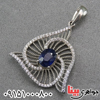 گردنبند یاقوت کبود رودیوم خوشرنگ و خاص زنانه _کد:26941