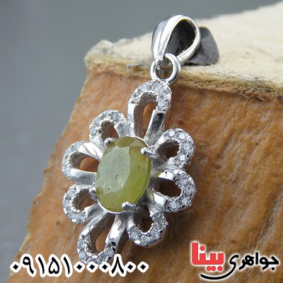 گردنبند یاقوت زرد خاص رودیوم خوشرنگ
