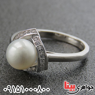 انگشتر مروارید رودیوم شیک و خاص
