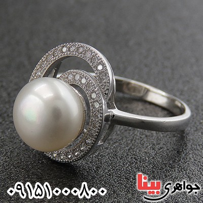 انگشتر مروارید رودیوم زنانه شیک _کد:26953