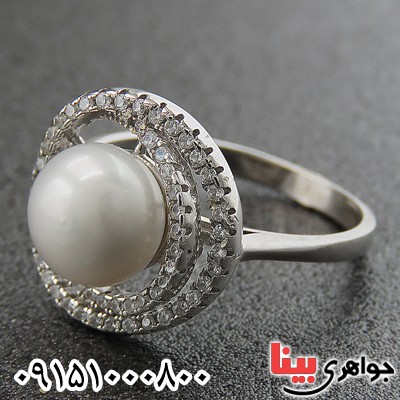 انگشتر مروارید زنانه رودیوم شیک و زیبا _کد:26955