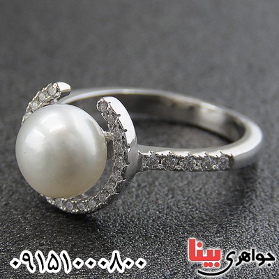 انگشتر مروارید زنانه رودیوم زیبا _کد:26957