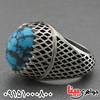 انگشتر فیروزه نیشابوری درشت و فاخر دست ساز _کد:26981