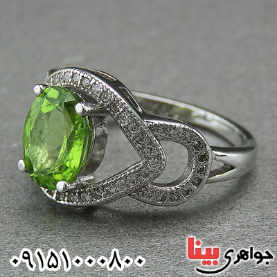 انگشتر زبرجد رودیوم خاص و خوشرنگ _کد:26998
