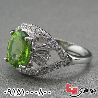 انگشتر زبرجد خاص و شیک رودیوم _کد:26999