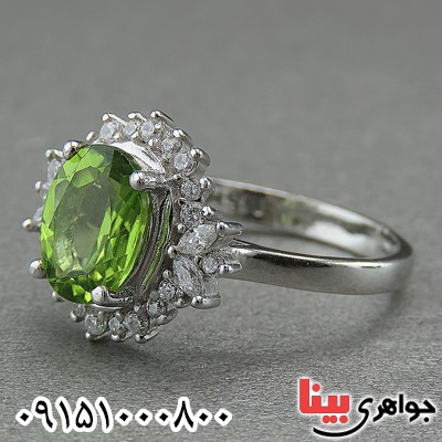 انگشتر زبرجد زنانه رودیوم خاص و شیک _کد:27018