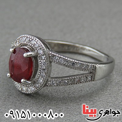 انگشتر یاقوت سرخ خاص و شیک زنانه رودیوم _کد:27031
