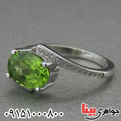انگشتر زبرجد رودیوم خاص و خوشرنگ