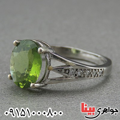 انگشتر زبرجد زنانه خاص و شیک رودیوم _کد:27033