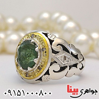 انگشتر زمرد دست ساز فاخر مردانه _کد:27038