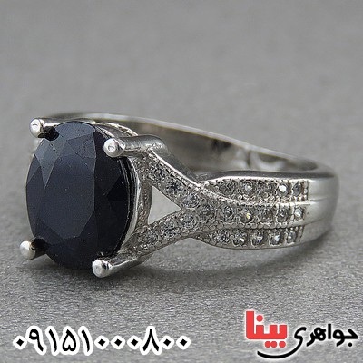 انگشتر یاقوت کبود رودیوم خاص و زیبا