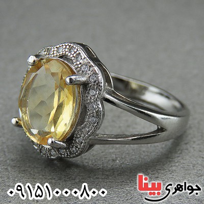 انگشتر سیترین رودیوم زنانه خاص و عالی _کد:27048