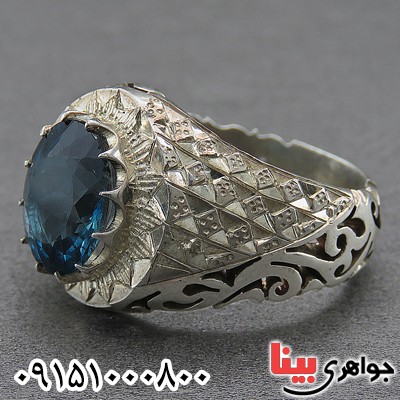انگشتر توپاز فاخر و خوشرنگ دست ساز _کد:27064