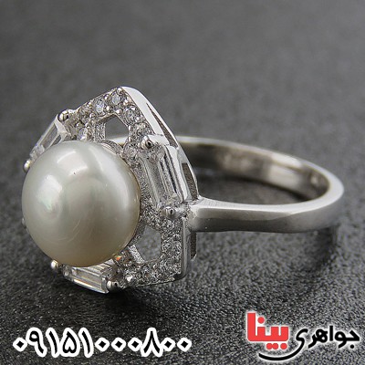 انگشتر مروارید زنانه رودیوم زیبا و خاص _کد:27068