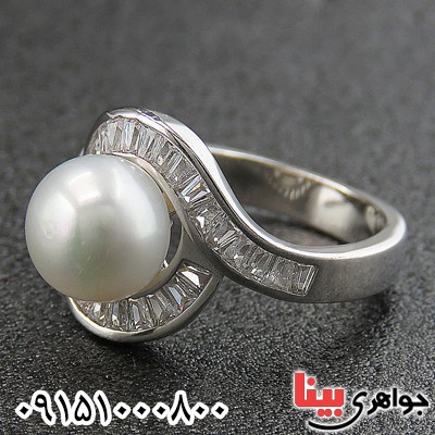 انگشتر مروارید رودیوم زنانه زیبا و خاص _کد:27071