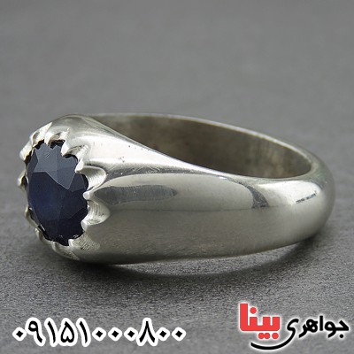 انگشتر یاقوت کبود آفریقایی دست ساز مردانه خاص _کد:27076