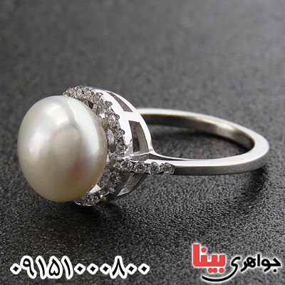 انگشتر مروارید زنانه زیبا رودیوم _کد:27119
