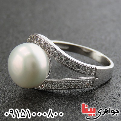 انگشتر مروارید رودیوم زنانه شیک و زیبا _کد:27122