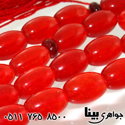 تسبیح جید قرمز دانه هلی درشت