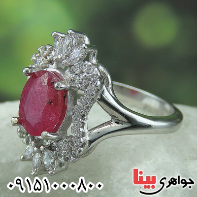 انگشتر یاقوت سرخ آفریقایی رودیوم خاص _کد:27142