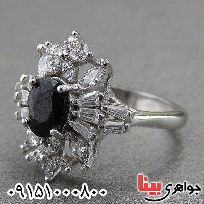 انگشتر یاقوت کبود زیبا رودیوم خاص _کد:27231