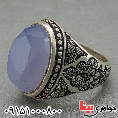 انگشتر عقیق یمنی کبود دست ساز و خاص مردانه _کد:27246